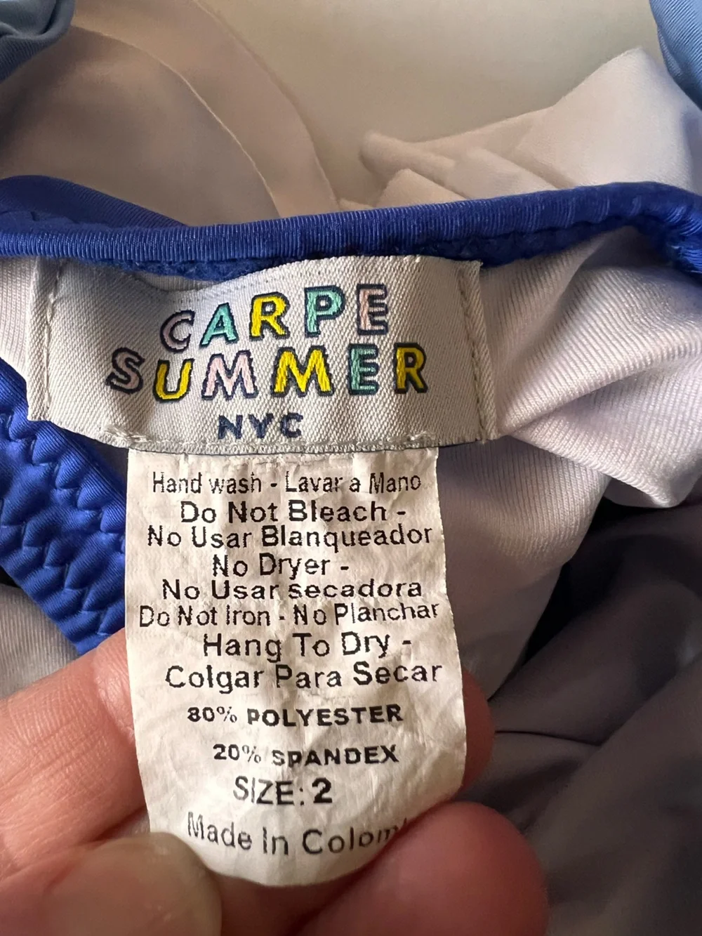 Carpe Summer Royal Blue One-Piece Swimsuit with Cream Ruffle & Light Blue Bow